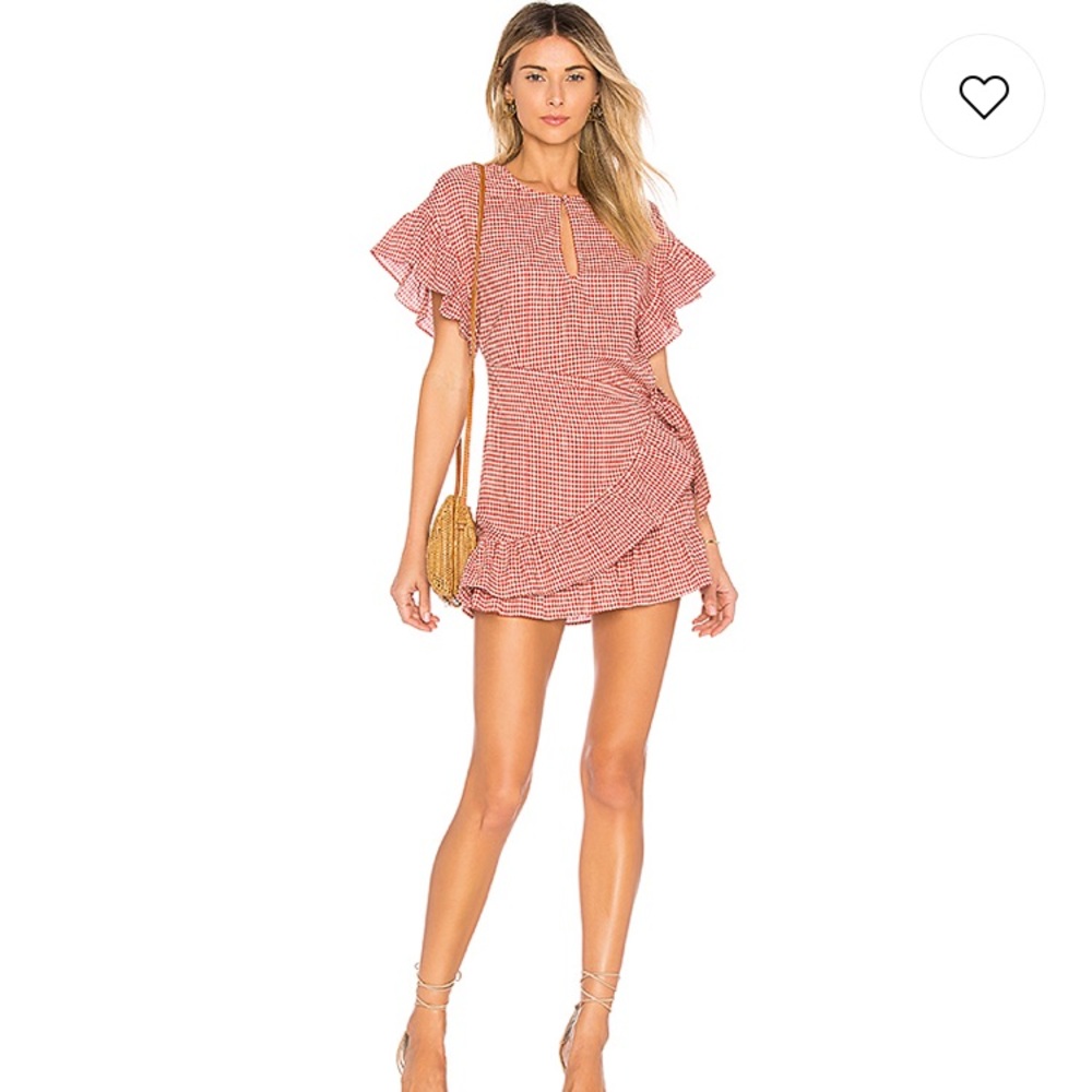 Tularosa red gingham mini dress